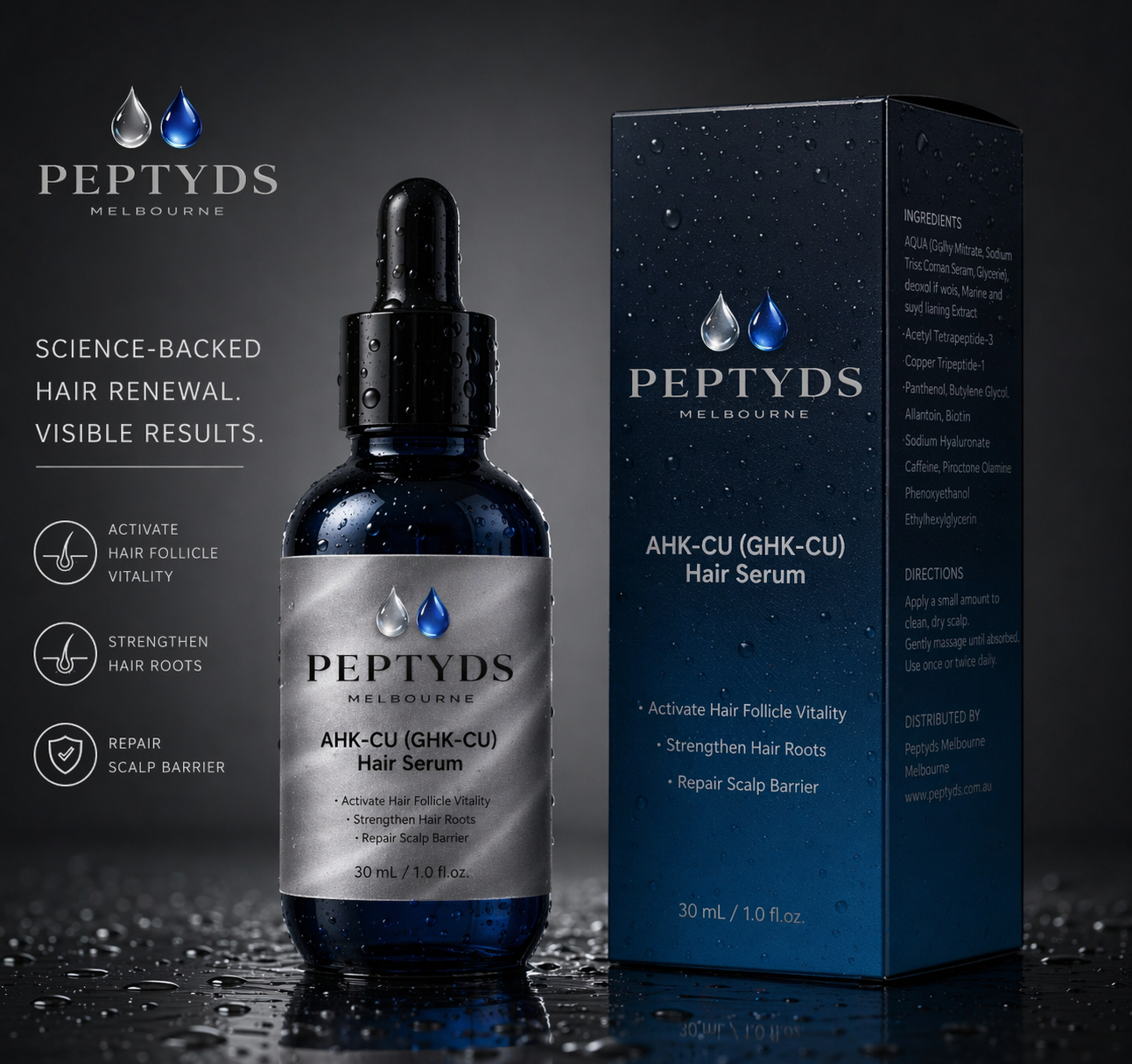 AHK-CU + GHK-CU Hair Growth Serum